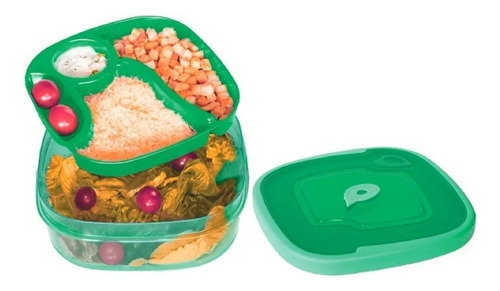 Contenedor Lunch Box Para Alimentos 1,2 Lt Polimes Ls04e Color Verde