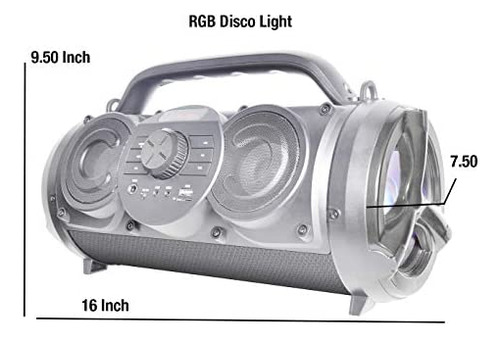 Altavoz Portátil Bluetooth Boombox Boytone Bt-18bk De 25 W