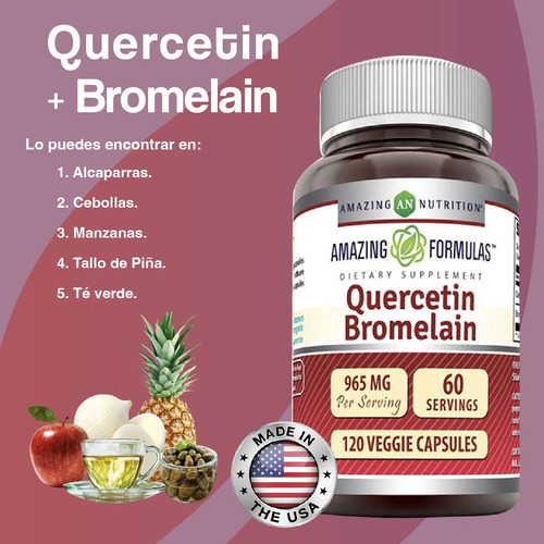 Amazing Formulas Quercetin Bromelain Apoyo Inmune 120 Caps