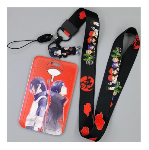 Portacredencial + Lanyard Naruto Sasuke Itachi