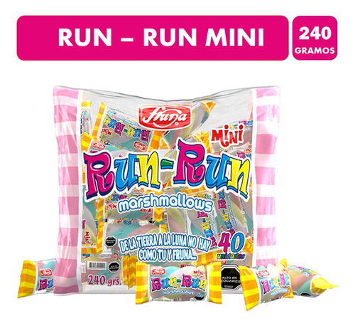 Dulces Marshmallows Run Run Mini, De Fruna (bolsa Con 40uni)