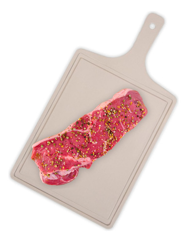 Tábua Corte Carne Legumes Plástico Reforçado Resistente Cor Cinza Lisa