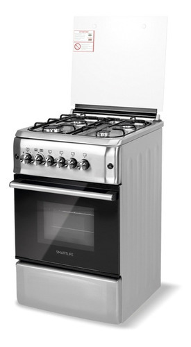 Cocina Smartlife 4 Hornallas Grill 50x55cm Inox Color Plateado