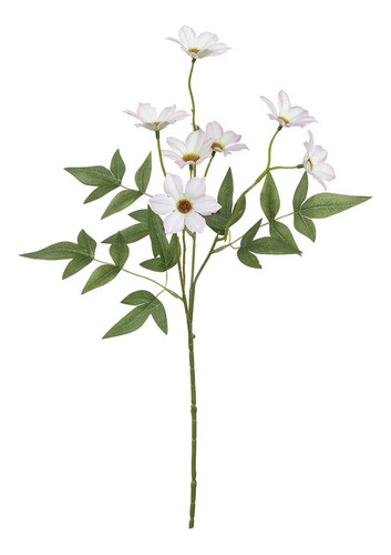 Haste Flor Do Campo X7 Branco Com Borda Rosa 50cm