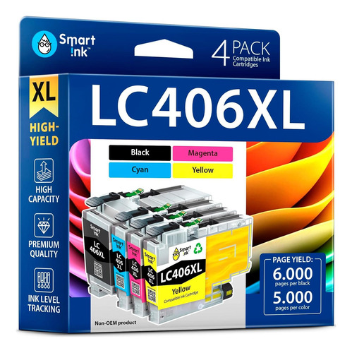 Cartuchos De Tinta Smart Ink Lc406xl Para Brother - 4 Piezas