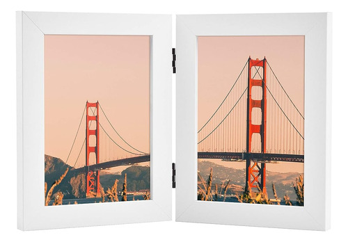 Frametory, 5x7 Double Picture Frame Bisagrad 2 Photos Frame 