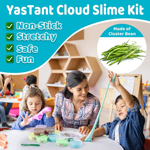 Imagen 7 de 7 de Kit De Slime Para Niños Y Niñas Limo Elastico 6 Piezas