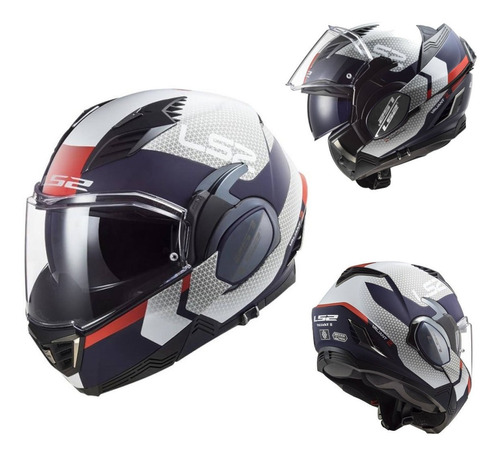 Casco Abatible Para Moto Ls2 Ff900 Valiant Ii Citius Azul