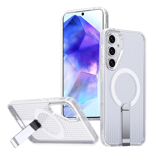 Funda Magnética De Metal Con Malla De Disipación De Calor Para Samsung Galaxy A56 A36 A26 A16 A55 A35 A25 A15 S25 S24 S23 Ultra