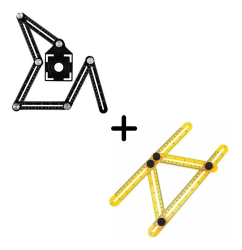 Combo Regla Angulo Plegable Y Escuadra Multiangulo