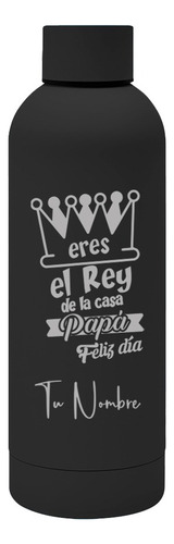 Termo Día Del Padre, Personalizado, Acero Inoxidable Negro