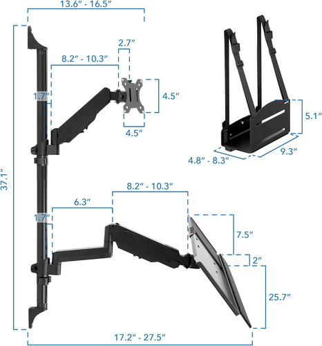 Soporte Para Monitor Y Cpu De Pared