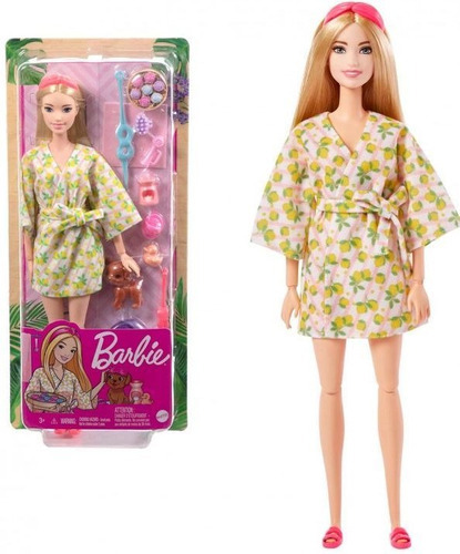 Barbie Muñeca Dia De Spa Y Bienestar Accesorios Y Mascota