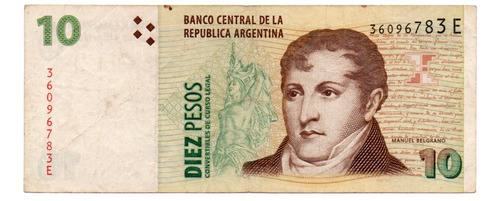 Billete 10 Pesos Convertibles Segundo Diseño Bottero 3413 B