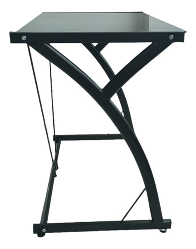 Escritorio Akivoy Metalico Color Negro Home Office De Vidrio
