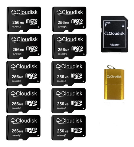 Paquete De 10 Tarjetas Micro Sd De 256 Mb De Cloudisk De ...