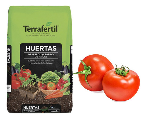 Sustrato Huertas Terrafertil 50lts Semilla De Tomate Redondo