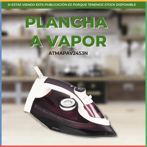 Imagen 2 de 5 de Plancha A Vapor Atma Cerámica Vapor Vertical Violeta Pav2453