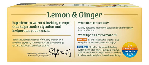 Hr138 Twinings Té D Hierbas Limón Y Jengibre 100 Bolsas D Té