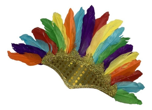 Disfraz De Carnaval De Plumas Con Forma De Tocado Ajustable
