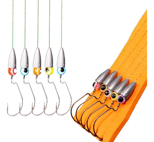 Hooks Rigged Line Kit Texas Riggs Para Pesca Con Pesas De Lu