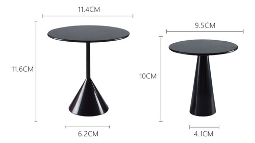2 Piezas De Regalos De Mesa De Casa De Muñecas Para Negro