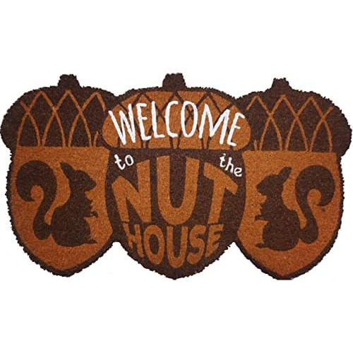 Welcome To The Nuthouse Humor Natural Fiber Coir Doorma...