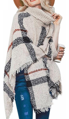 Poncho Mujer Chal Capa Invierno Calientito Colores Sweater