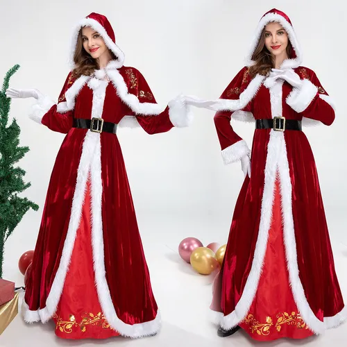 Navidad Interpreta El Vestido Rojo Femenino De Papá Noel Co