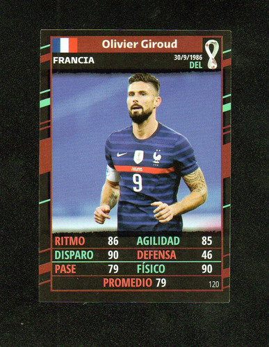 Mundial Qatar 2022. Figurita Card N° 120 O. Giroud . Mira!!!