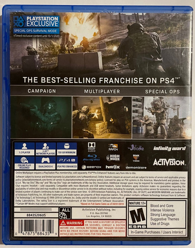 Call Of Duty Modern Warfare Playstation 4 (Usado)