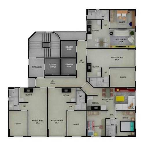 Imagem 23 de 23 de Flat Com 1 Dormitório À Venda, 32 M² Por R$ 388.460,00 - Parnamirim - Recife/pe - Fl0377