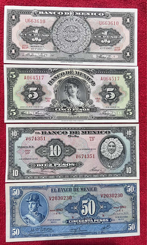 4 Billetes Mexicanos Abnc