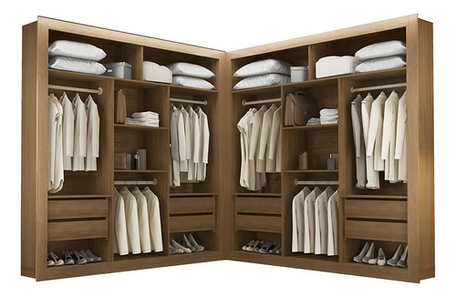 Closet Berlin Premium de 8 cajones, color Rufato, color Imbuia, convencional