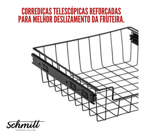 Gaveta Deslizante Corrediça Metálica Cozinha Ante Ferrugem