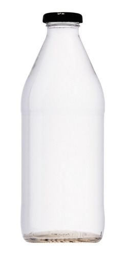 Botella De Vidrio Lechera 1 Litro Pack 22 Con Tapa Incluida