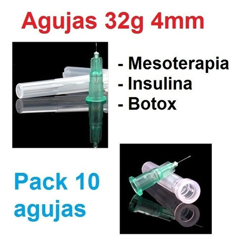 Agujas 32g 4mm Mesoterapia Pack 10 Unid.