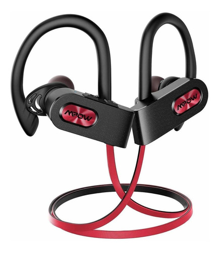 Fone de ouvido neckband sem fio Mpow Flame 2 preto e vermelho com luz LED