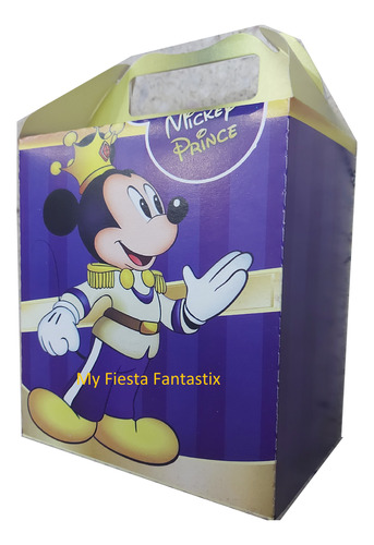 Principe Mickey Mouse Rey  St 70 Cajitas Dulceras Bolo Feliz