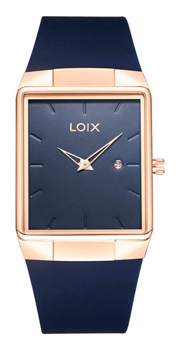 Reloj Loix Hombre La2118- 1 Azul Con Oro Rosa