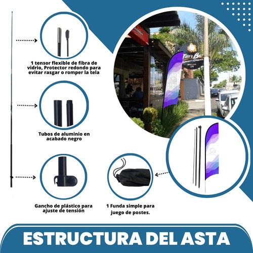 Asta De Bandera 3.5m + Base Estaca