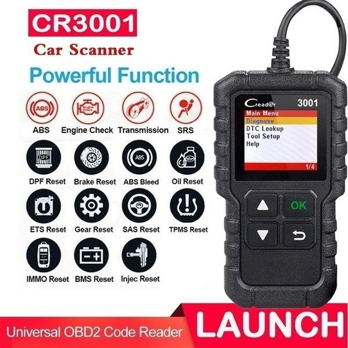 Lanzamiento Cr3001 Obd2 - Escáner Universal Para Vehículos
