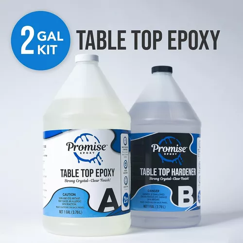 Pro Marine Supplies Resina epoxi transparente para mesa (kit de 2 galones)  | Juego de resina epoxi y endurecedor de 2 partes | Kit de resina epoxi con