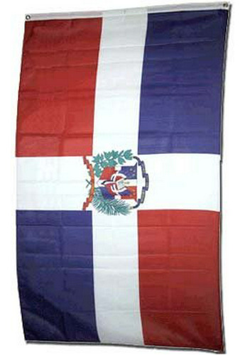 Bandera De República Dominicana De Poliéster 3 Ft. X 5 Ft.
