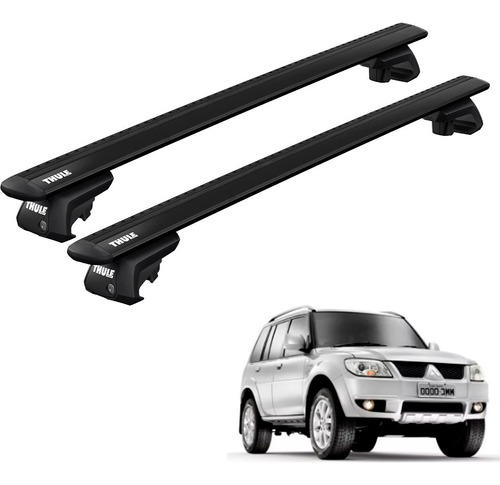 Rack Travessas Thule Wingbar Preto Pajero Tr4 2010 Em Diante