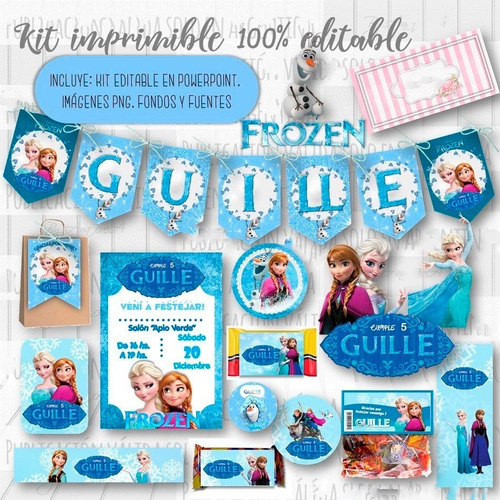 Kit Imprimible Frozen Mod 1 Congelados Olaf Anna Elsa D01
