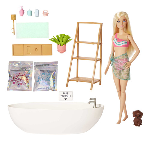 Barbie Fashion & Beauty Set De Juego Baño De Burbujas Con Ac