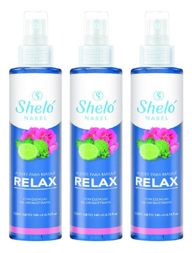 3 Pack Aceite Para Masajes Relax Shelo