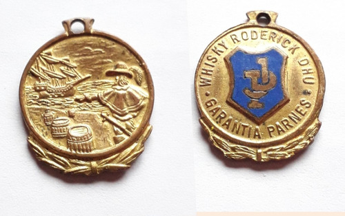 Antigua Medalla De Whisky Esmaltada