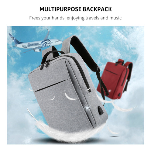 A Mochila De Viaje For Portátil Con Puerto De Carga Usb,